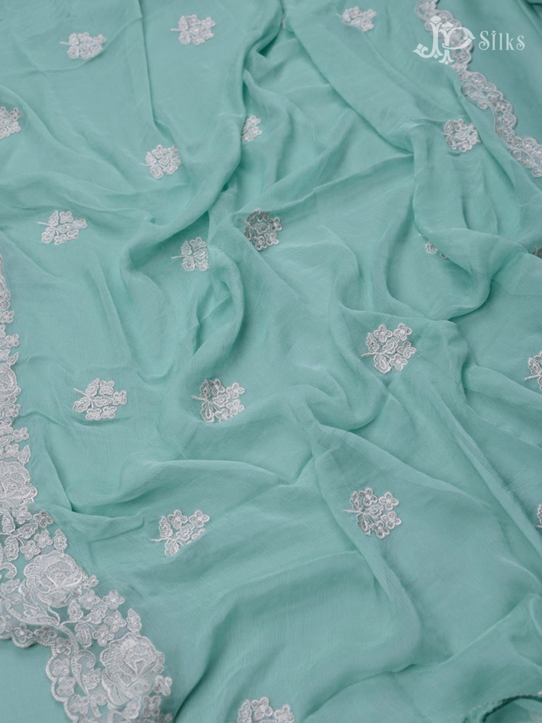 Sky Blue Thread Work Salwar Suit Material - E3534