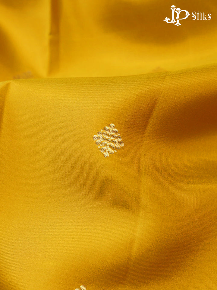 Mustard & Red Pure Silk Mix Saree - G942