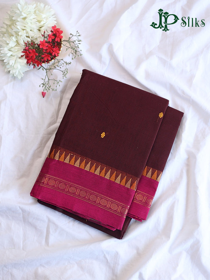 Dark Maroon Theni Cotton Saree - G897