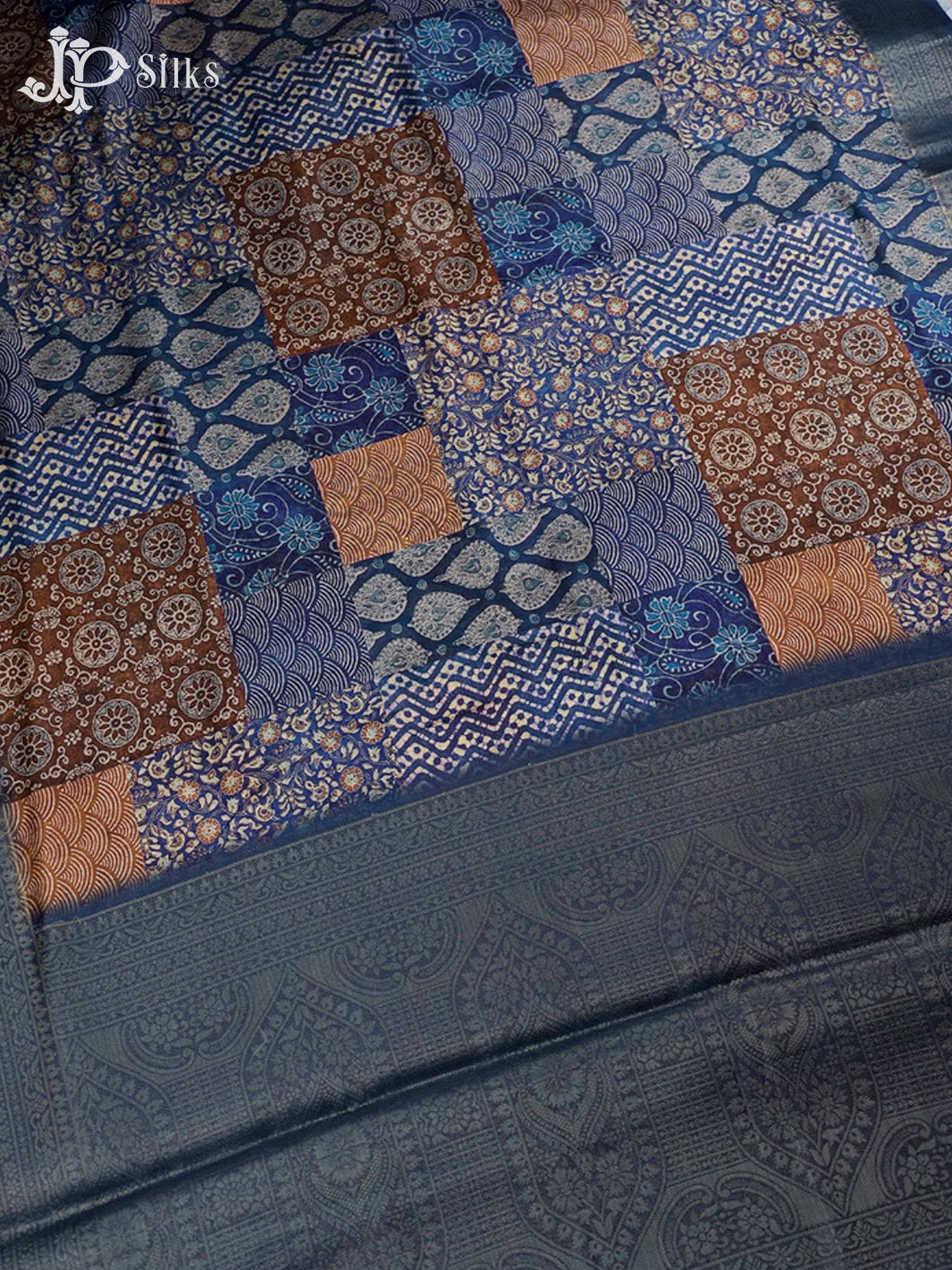 Multicolour Blue Semi Tussar Saree - E3299