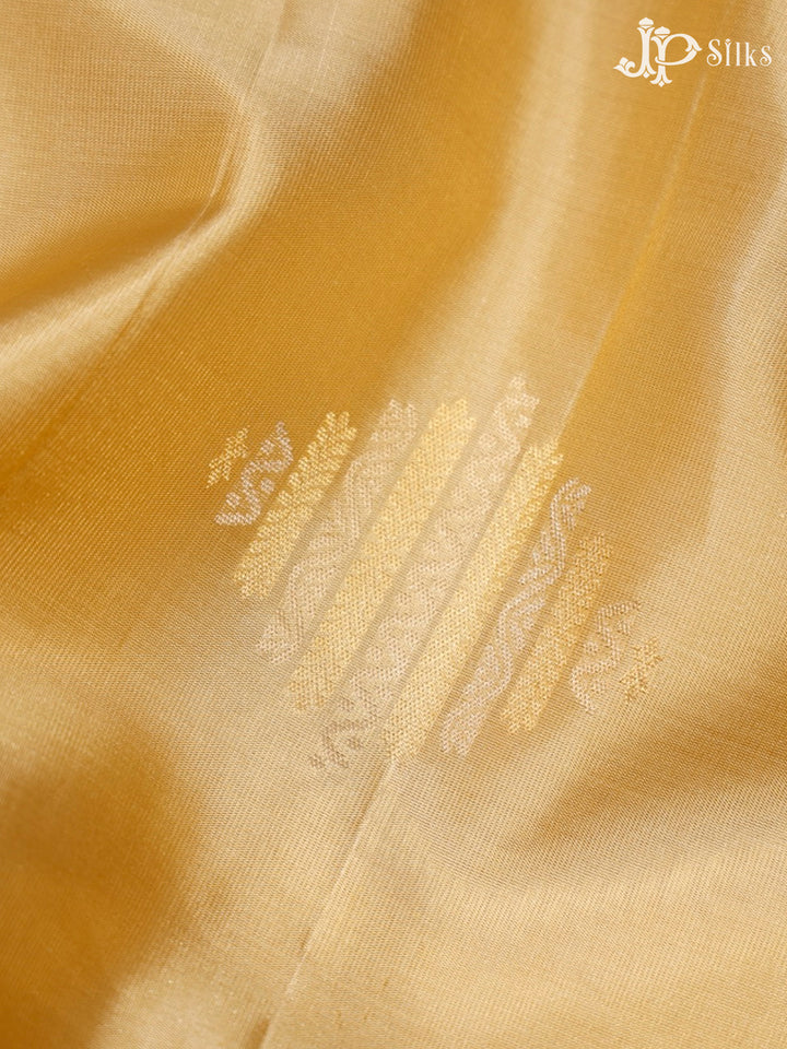 Beige and Dark Purple Soft Silk Saree - G357