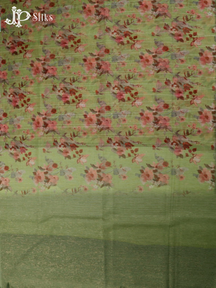 Green Semi Organza - Saree E5806-view4