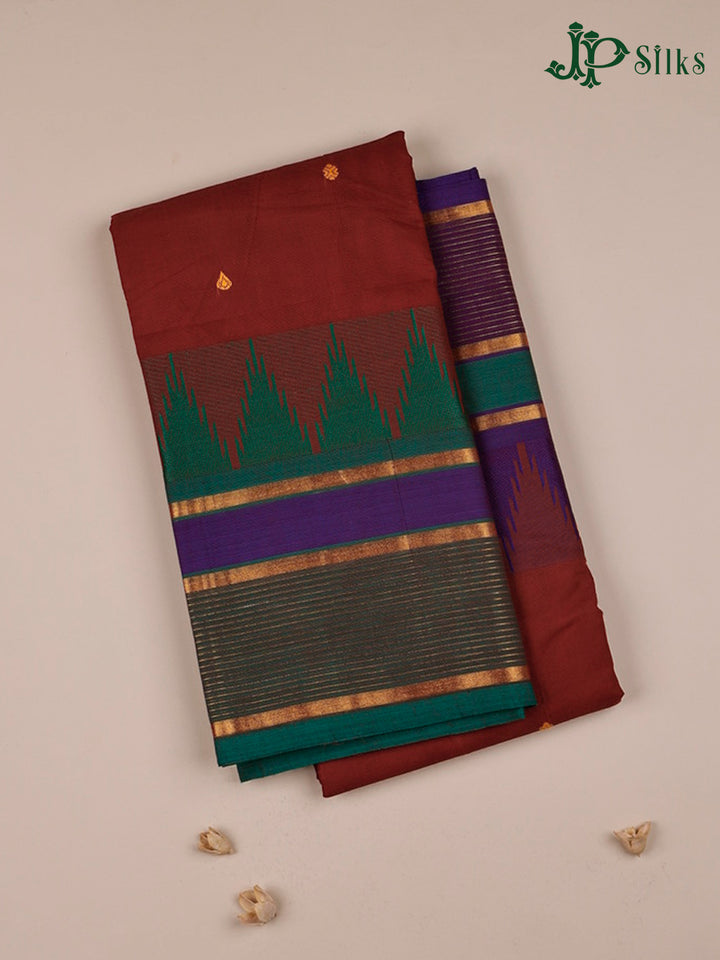 Maroon Theni Cotton Saree - G100