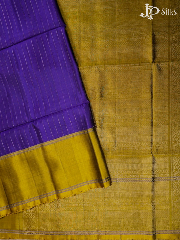 Violet And Olive Green Soft Silk Saree - E4540