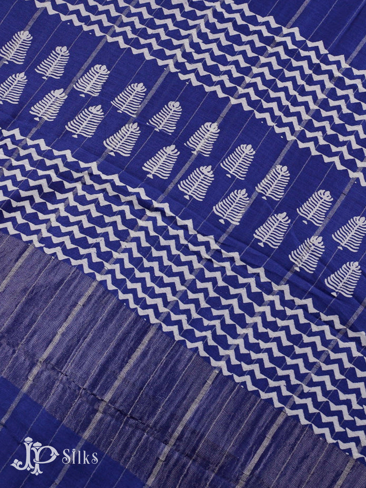Blue Semi Chanderi Saree - F2804