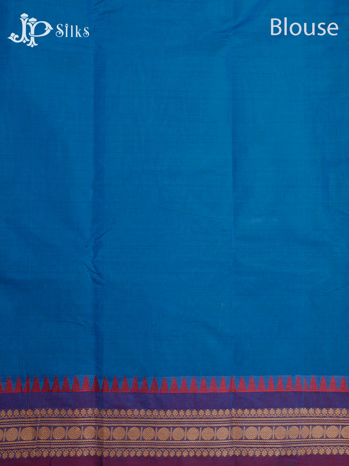Blue & Light Purple Theni Cotton Saree - G748