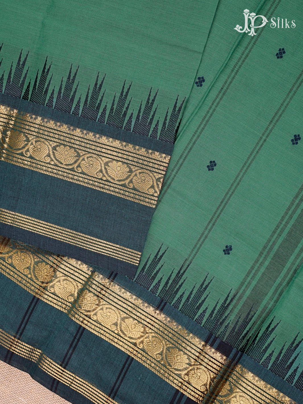 Dark Sage And Dark Green Theni Cotton Saree - G103