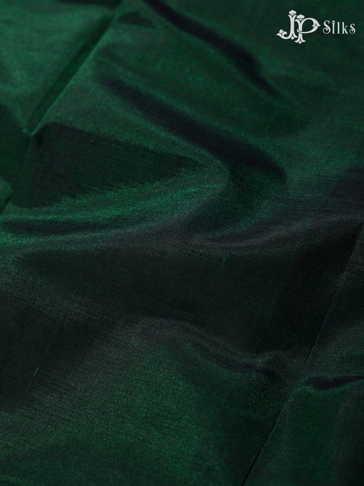 Bottle Green and Red Silk Cotton Saree - F352