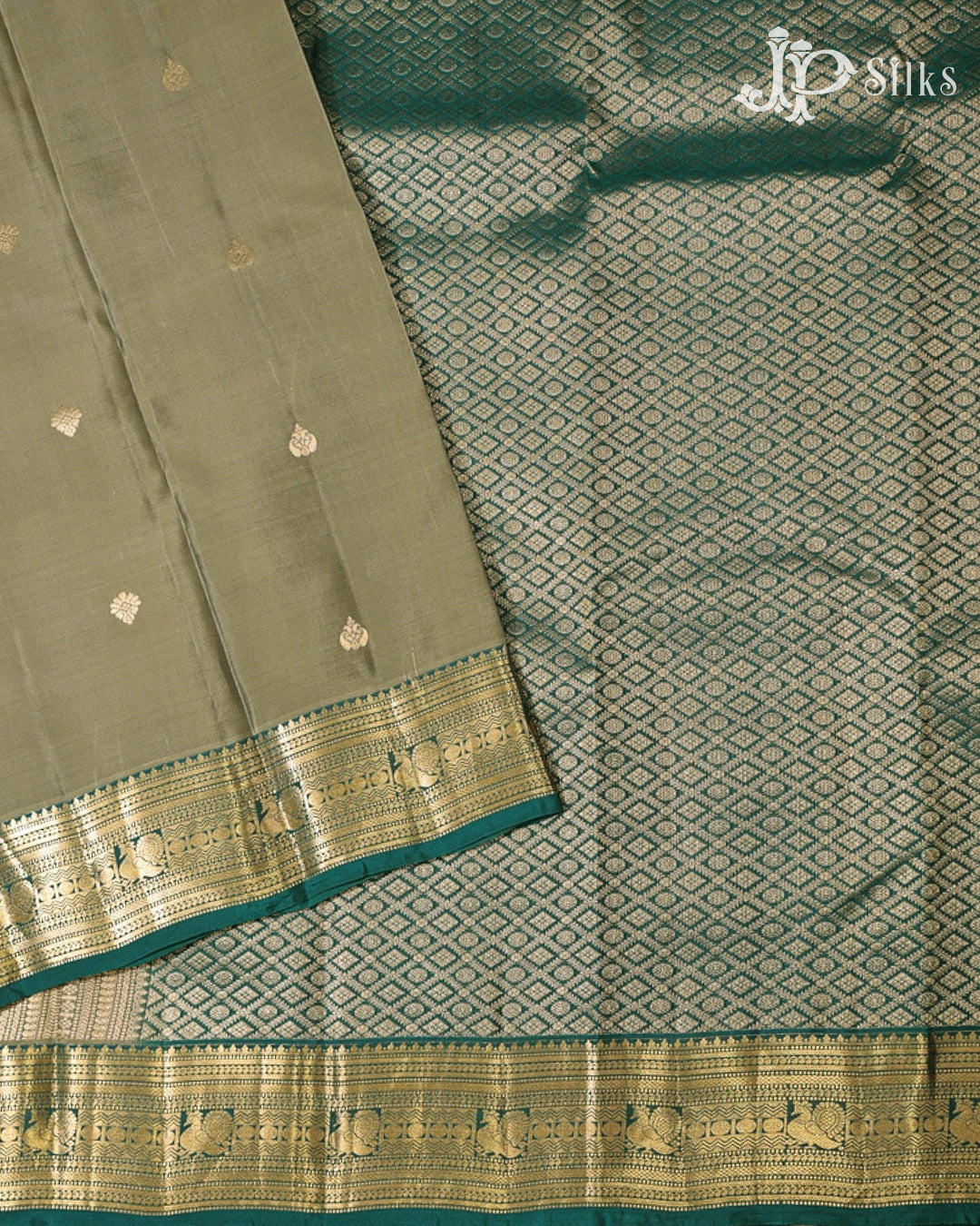 Pastel Green & Teal Green Pure Silk Mix Saree - G923