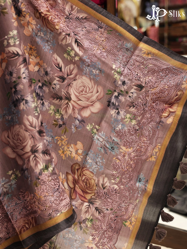 Rose Mauve Semi Tusshar Saree - E5574-view3