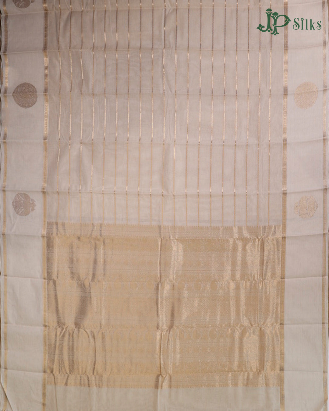 Half White Kanchi Cotton Saree H31