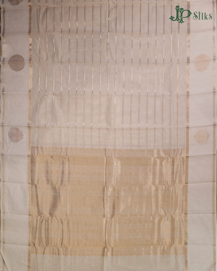 Half White Kanchi Cotton Saree H31