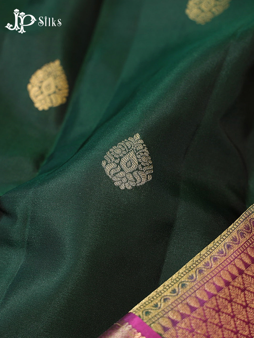 Bottle Green & Dark Magenta Pure Silk Mix Saree - G927