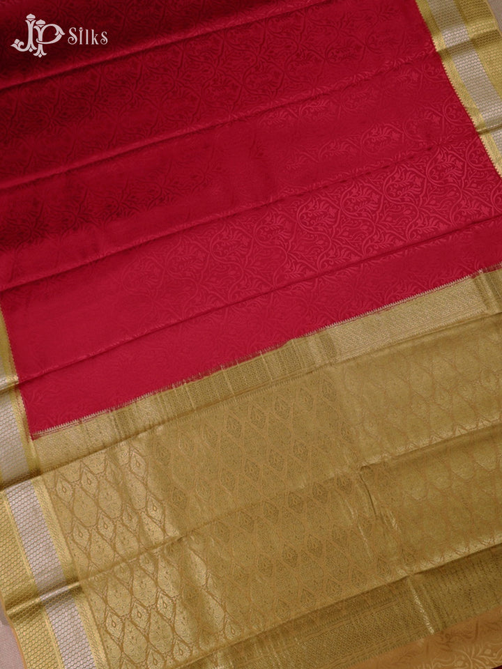 Red And Beige Gold Mysore Silk Saree - D4759