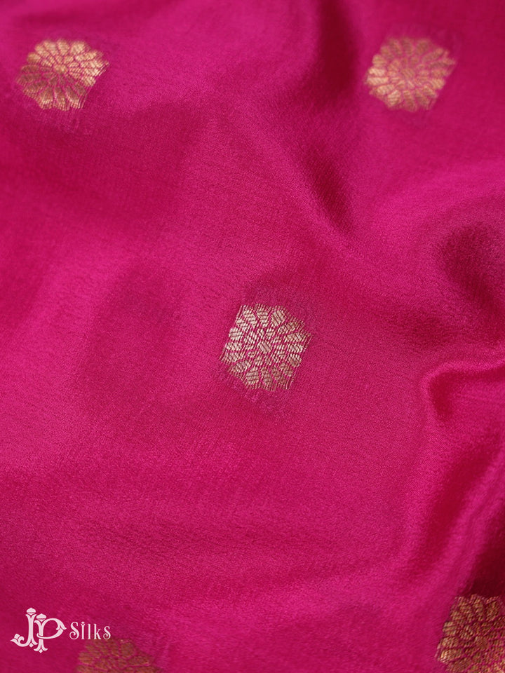 Magenta Pink And Dark Brown Mysore Silk Saree - D4795