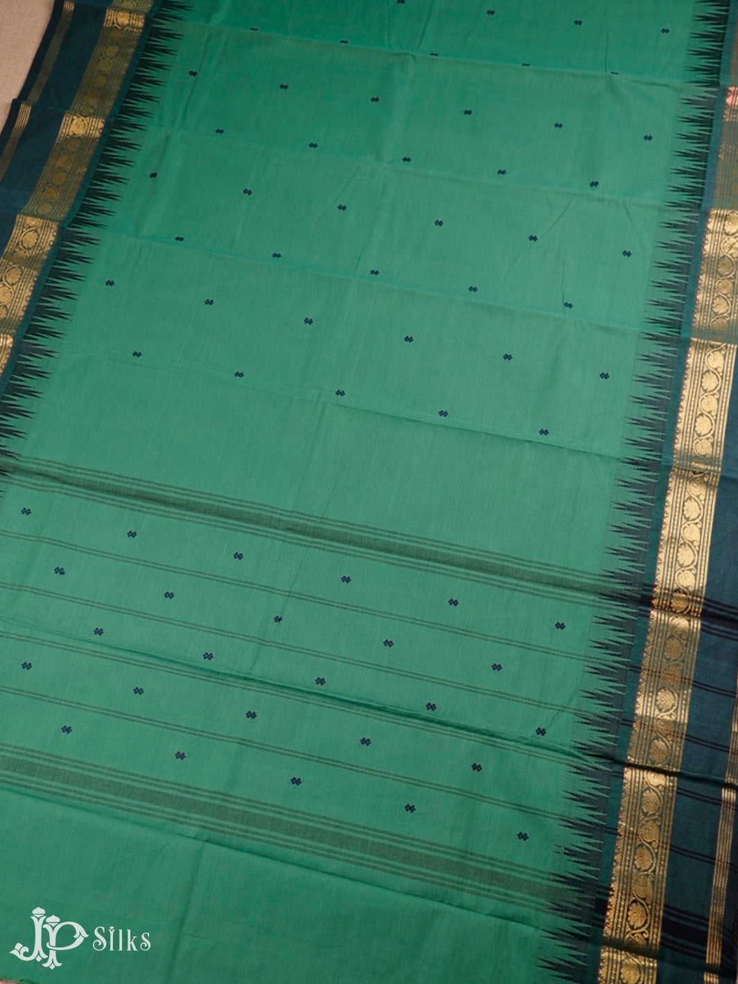 Dark Sage And Dark Green Theni Cotton Saree - G103