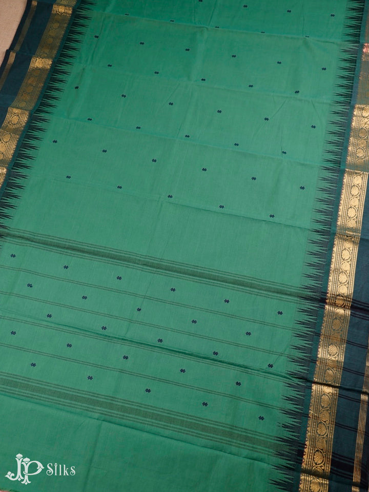Dark Sage And Dark Green Theni Cotton Saree - G103