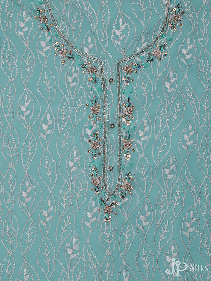 Sky Blue Thread Work Salwar Suit Material - E3534