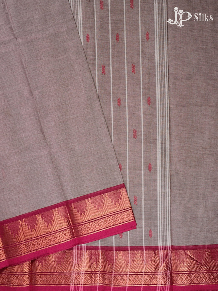 Pale Pink And Pink Theni Cotton Saree - G89