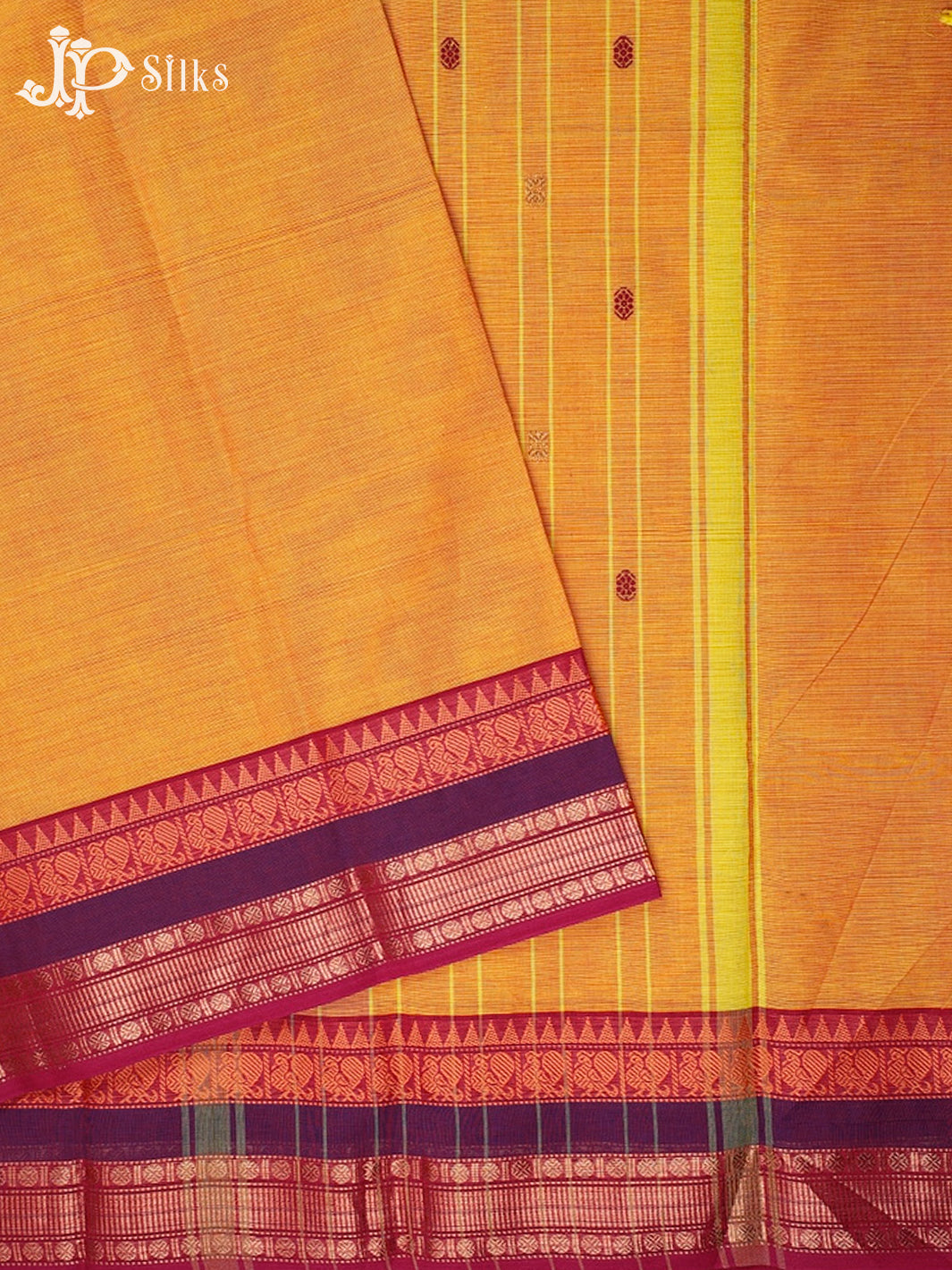 Mango Orange And Pink Theni Cotton Saree - G92