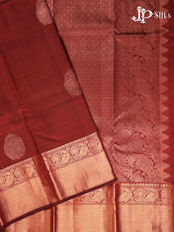 Maroon Dharmavaram Silk Saree - D752
