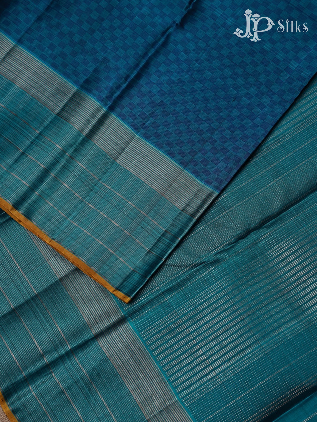 Sea Blue Kanchipuram Silk Saree - E5119 - View 4