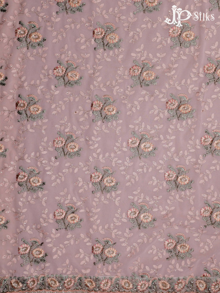 Light Pink Thread Work Salwar Suit Material - E3542