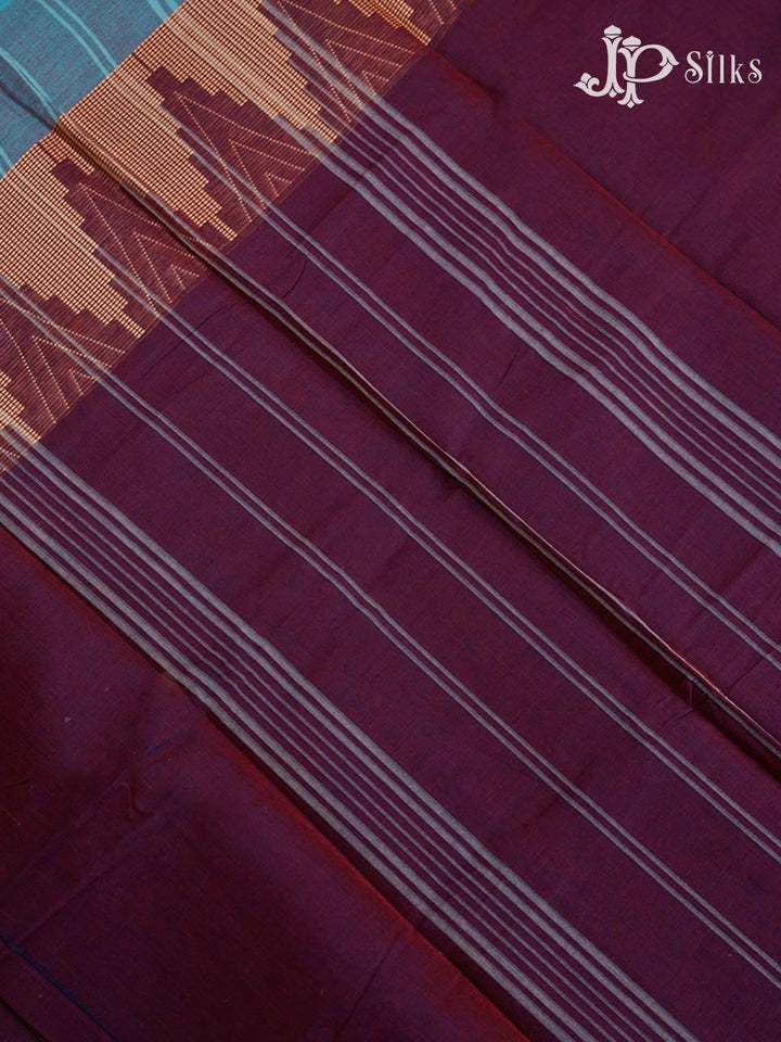 Grape Purple Chettinad Cotton Saree - F2724