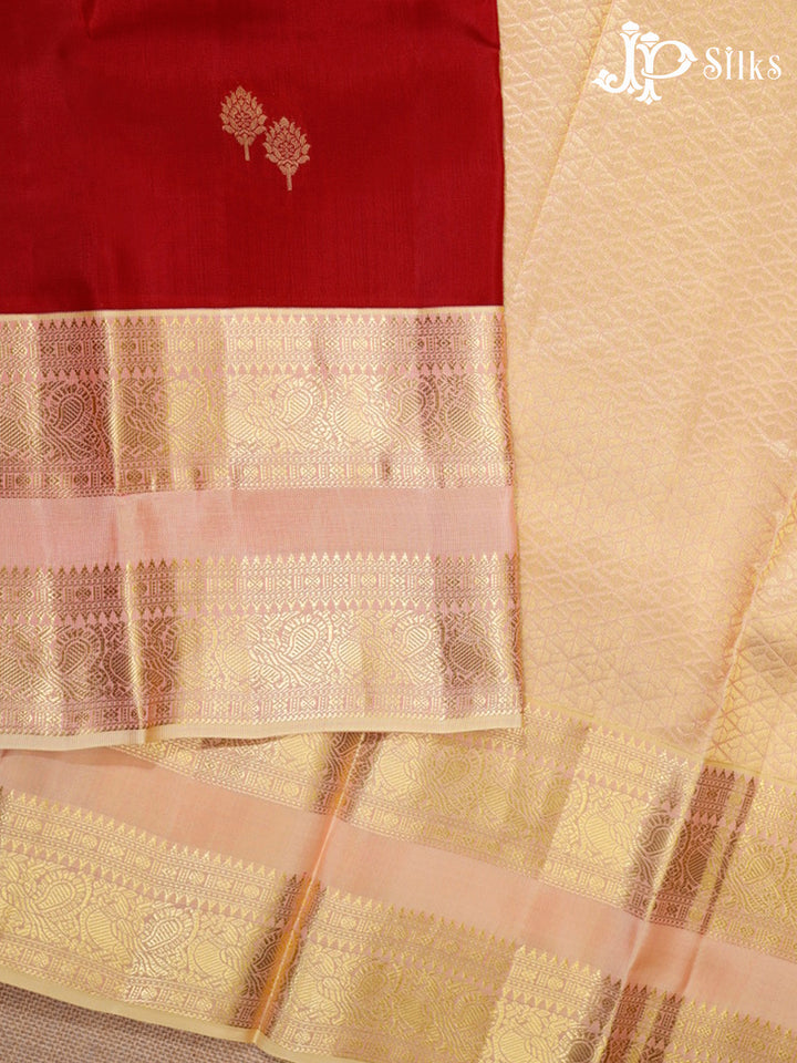 Maroon & Light Pink Pure Silk Mix Saree - H25