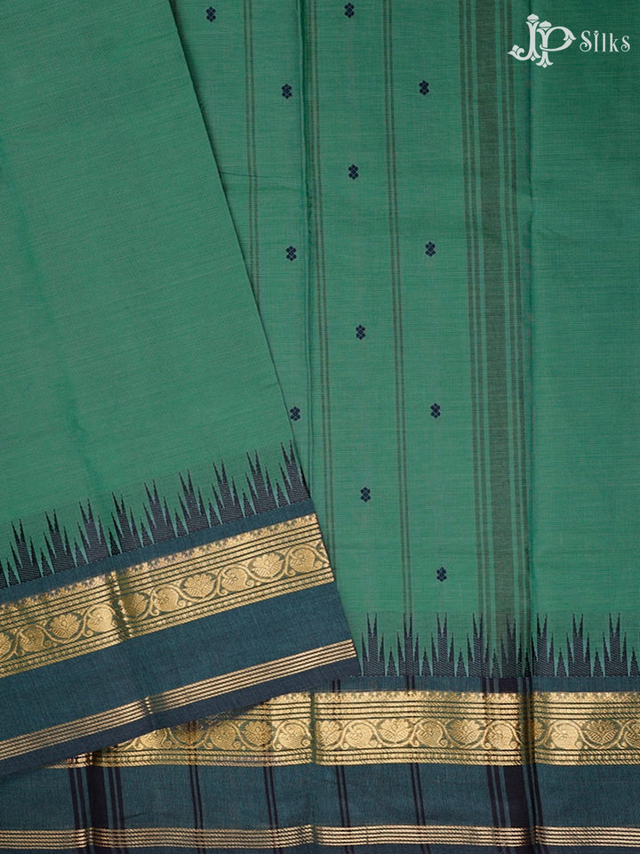 Dark Sage And Dark Green Theni Cotton Saree - G103