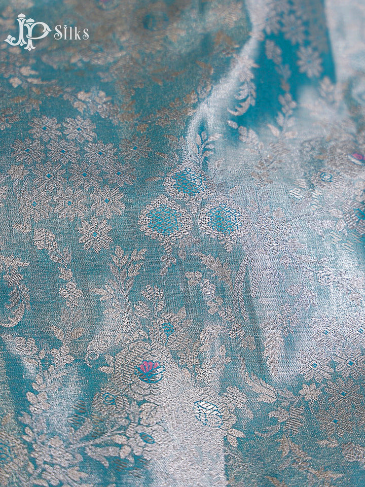 Sky Blue and Baby Pink Art Silk Saree - H15