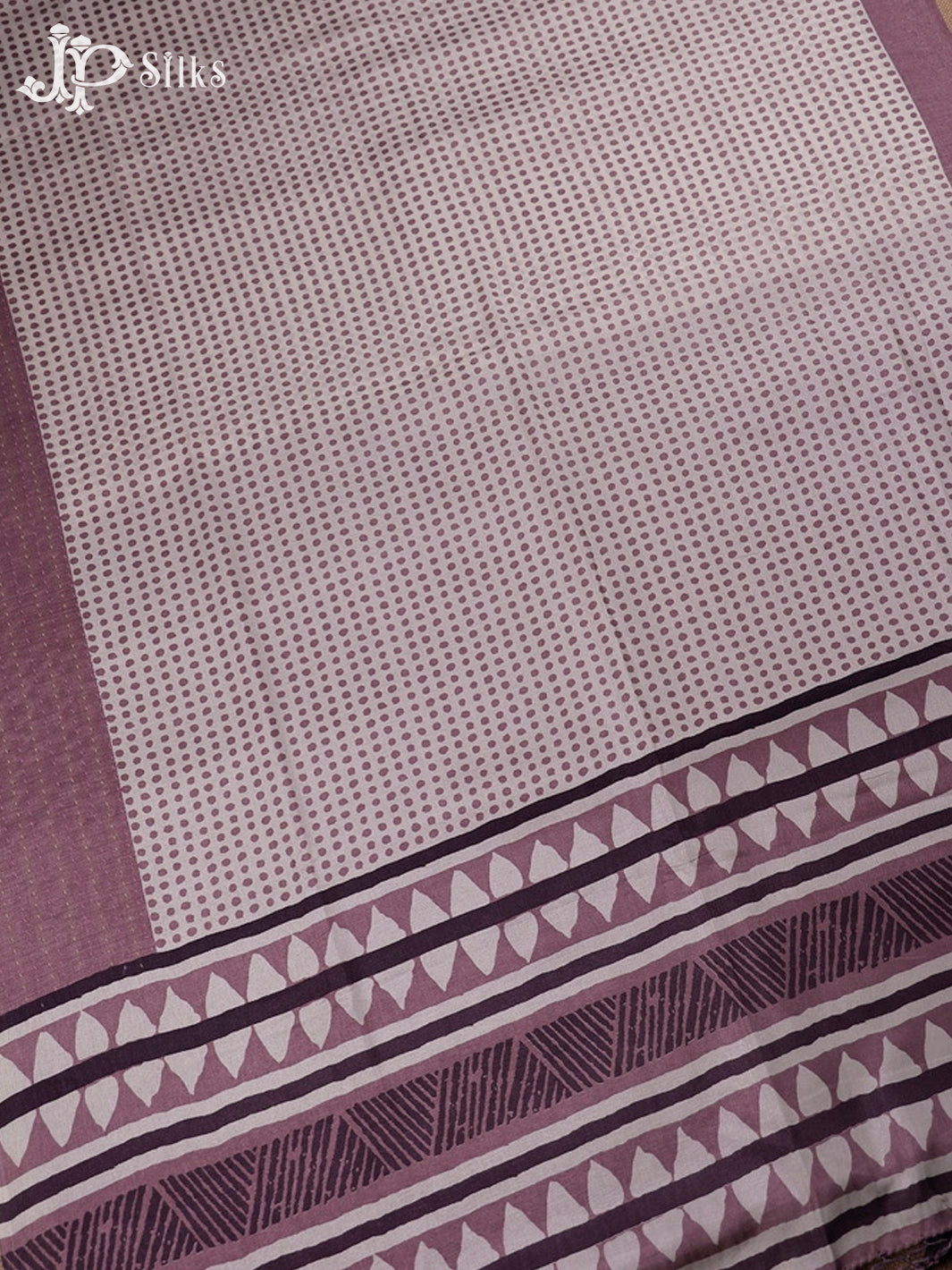 White And Mauve Semi Tussar Saree - G111