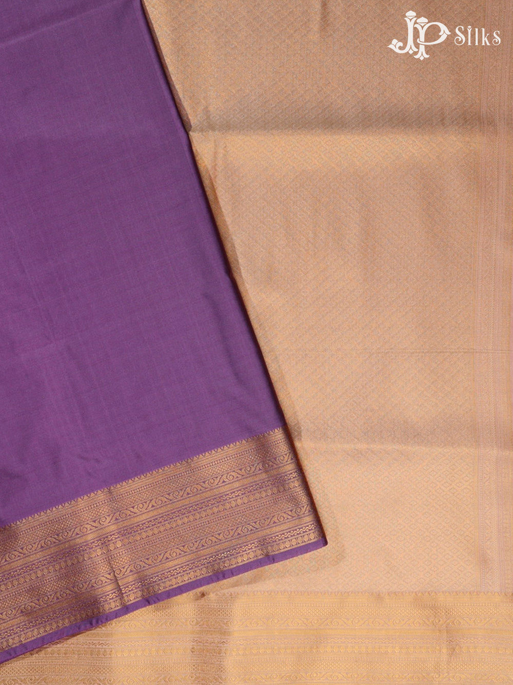Dark Lavender & Beige Semi Soft Silk Saree - F3539- view2