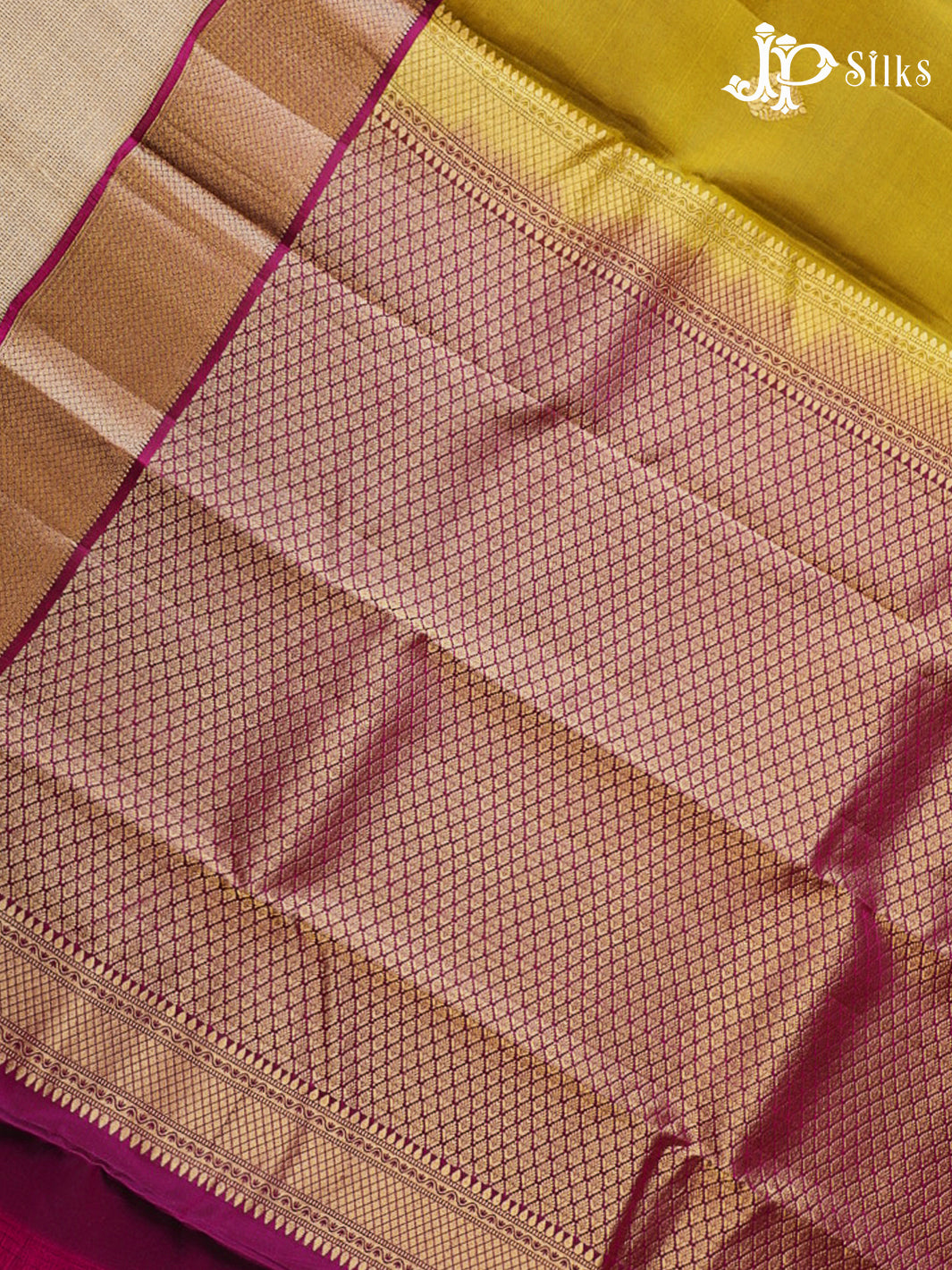 Mehandi Green & Dark Magenta Pure Silk Mix Saree - G929