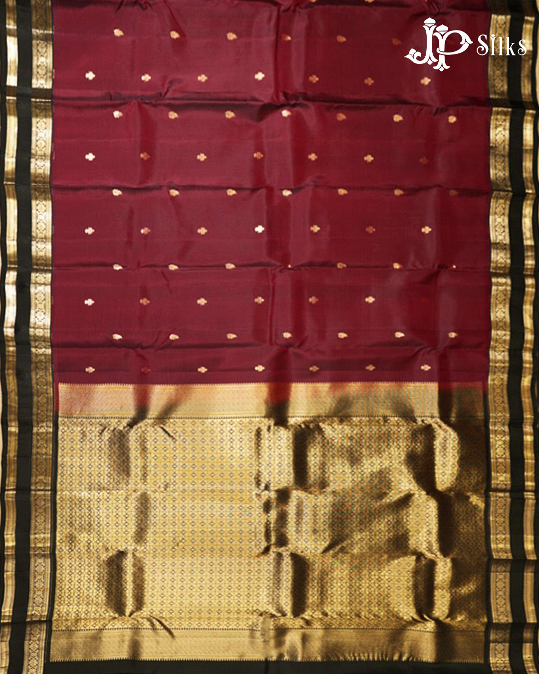 Dark Grapes & Black Pure Silk Mix Saree - G925