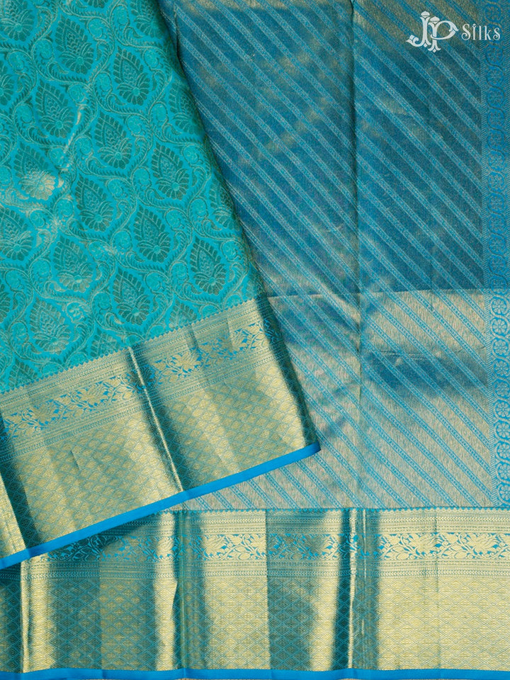 Sky Blue Kanchipuram Pure Silk Saree - D7761