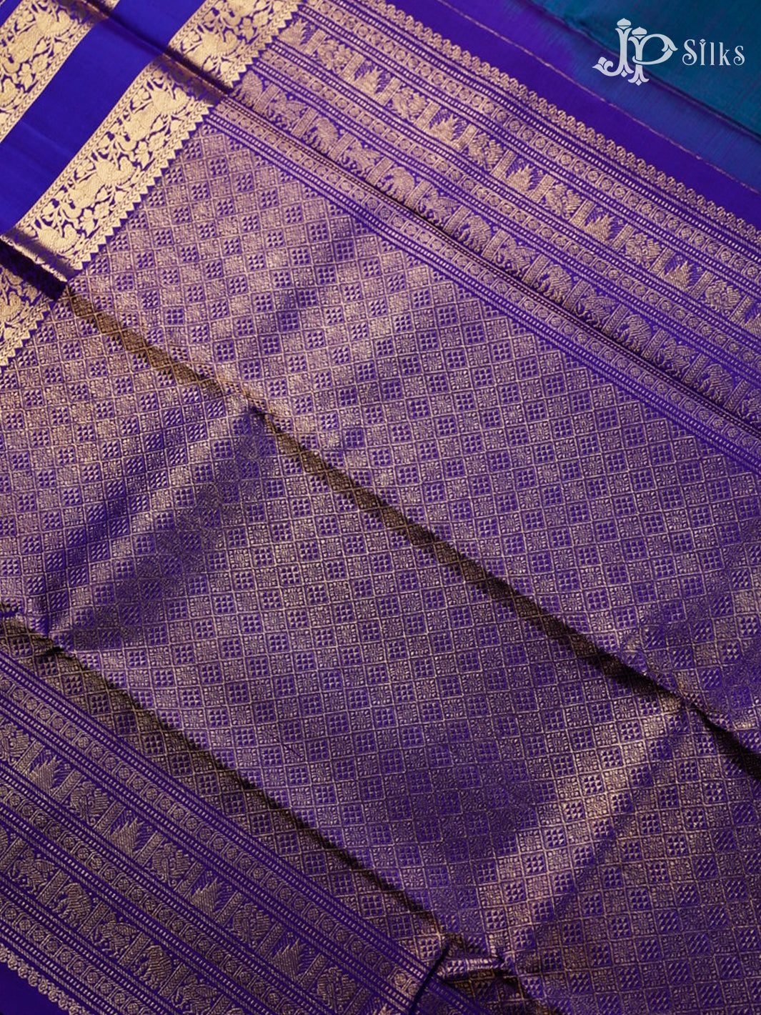 Dark Ramar Blue And Violet Blue Kanchipuram Silk Saree - F3620