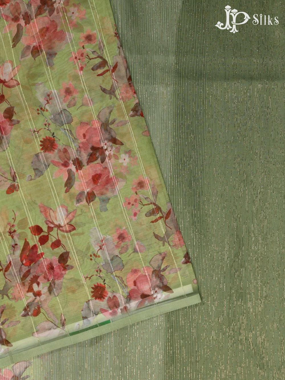 Green Semi Organza - Saree E5806-view2