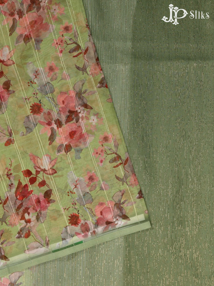 Green Semi Organza - Saree E5806-view2