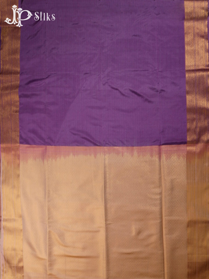 Dark Lavender & Beige Semi Soft Silk Saree - F3539-view5