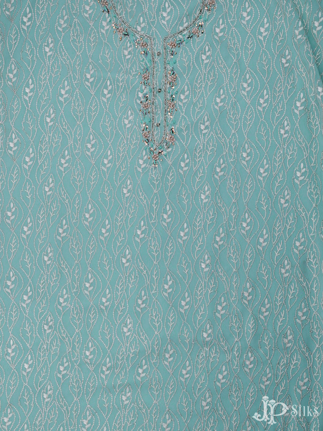 Sky Blue Thread Work Salwar Suit Material - E3534