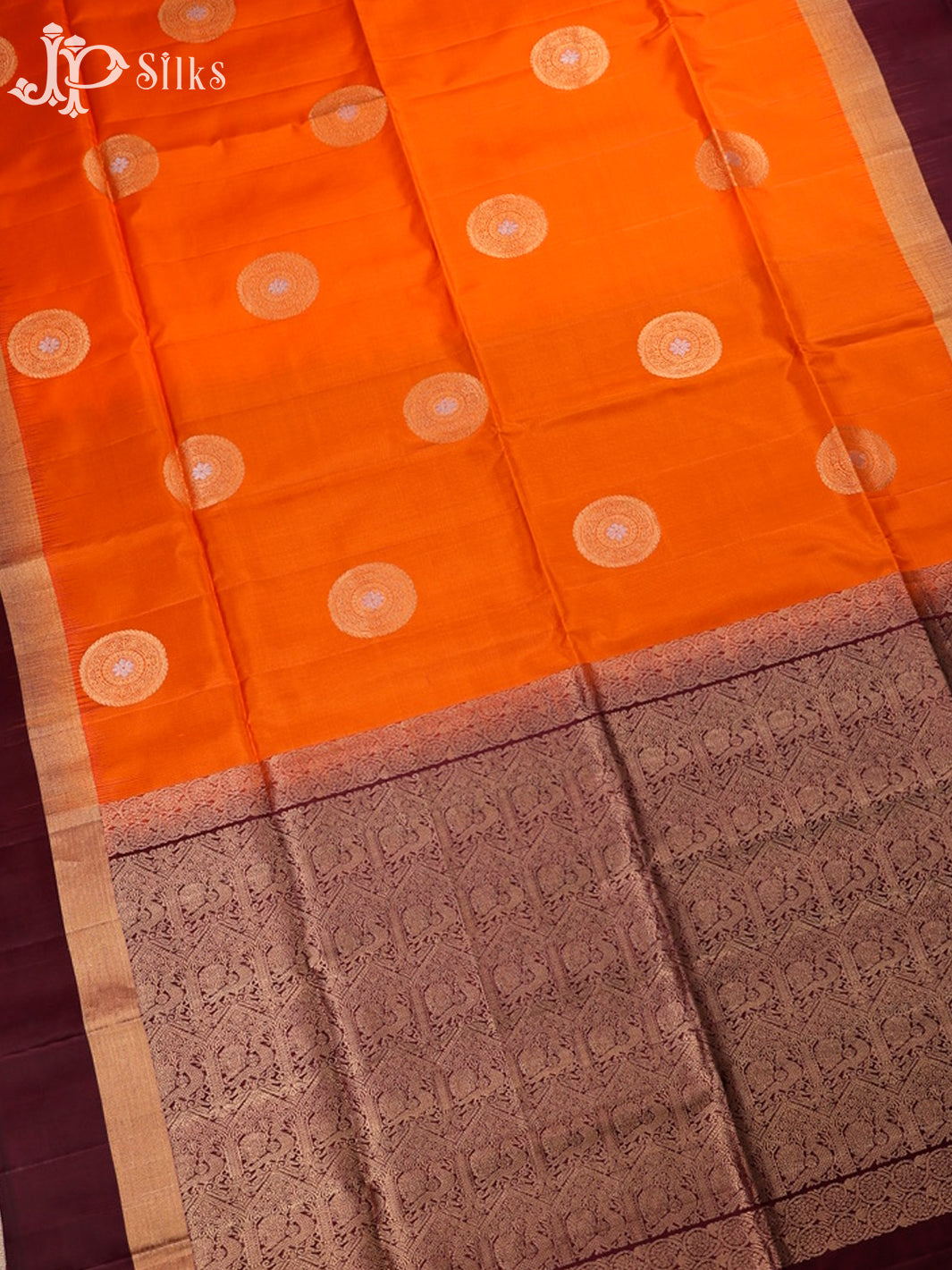 Orange And Maroon Soft Silk Saree - F2747