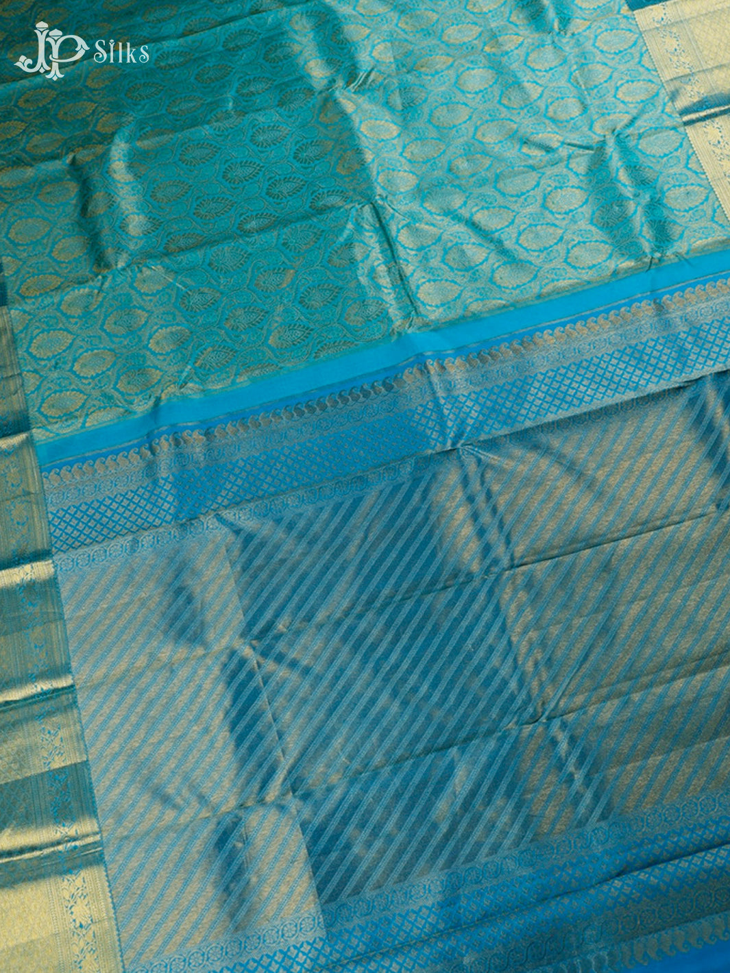 Sky Blue Kanchipuram Pure Silk Saree - D7761