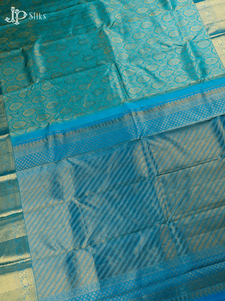 Sky Blue Kanchipuram Pure Silk Saree - D7761