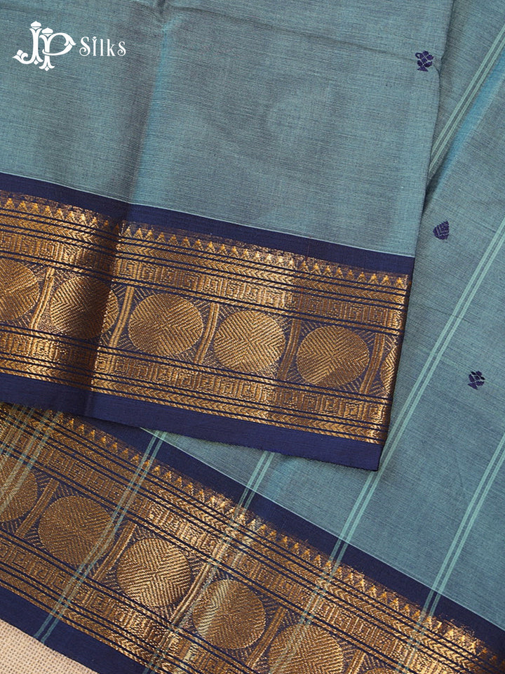 Air Force Blue Theni Cotton Saree - G903
