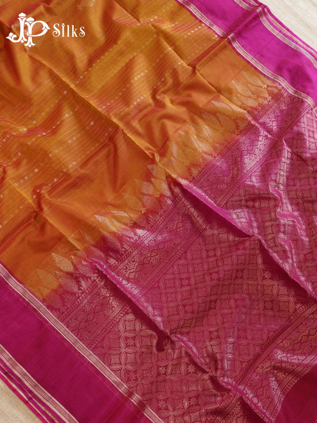 Rust Pink And Rani Pink Kora Cotton Saree - G909