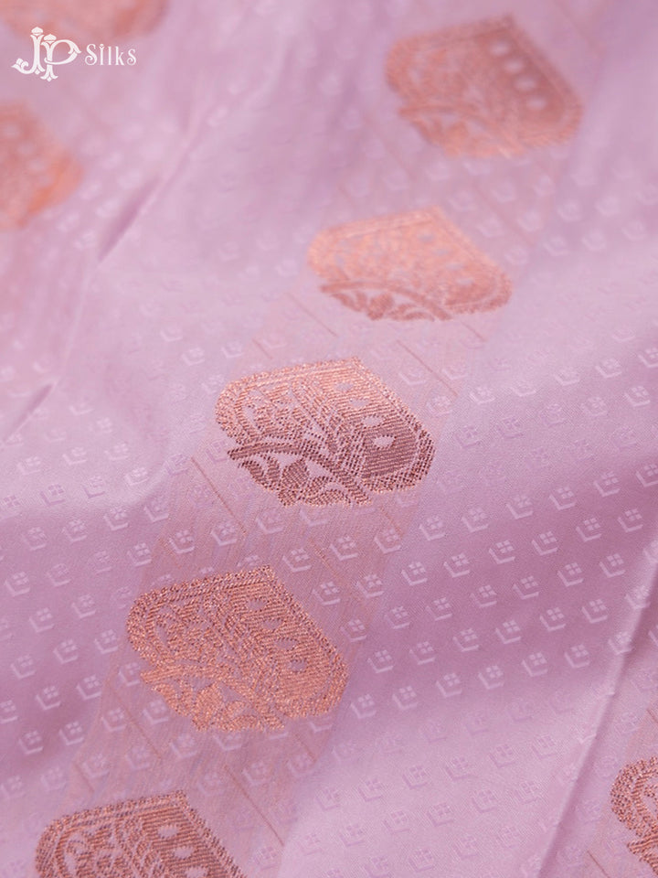 Baby Pink And Navy Blue Art Silk Saree - F3603