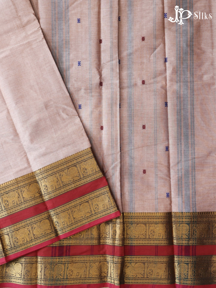 Peach Theni Cotton Saree - G904
