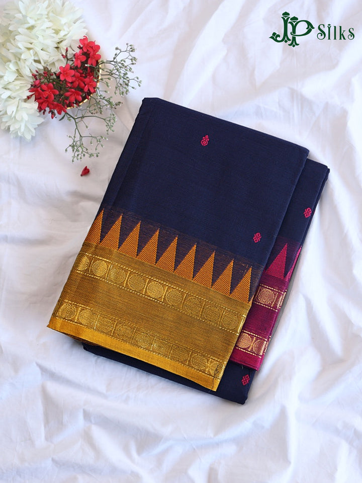Ink Blue Theni Cotton Saree - G898