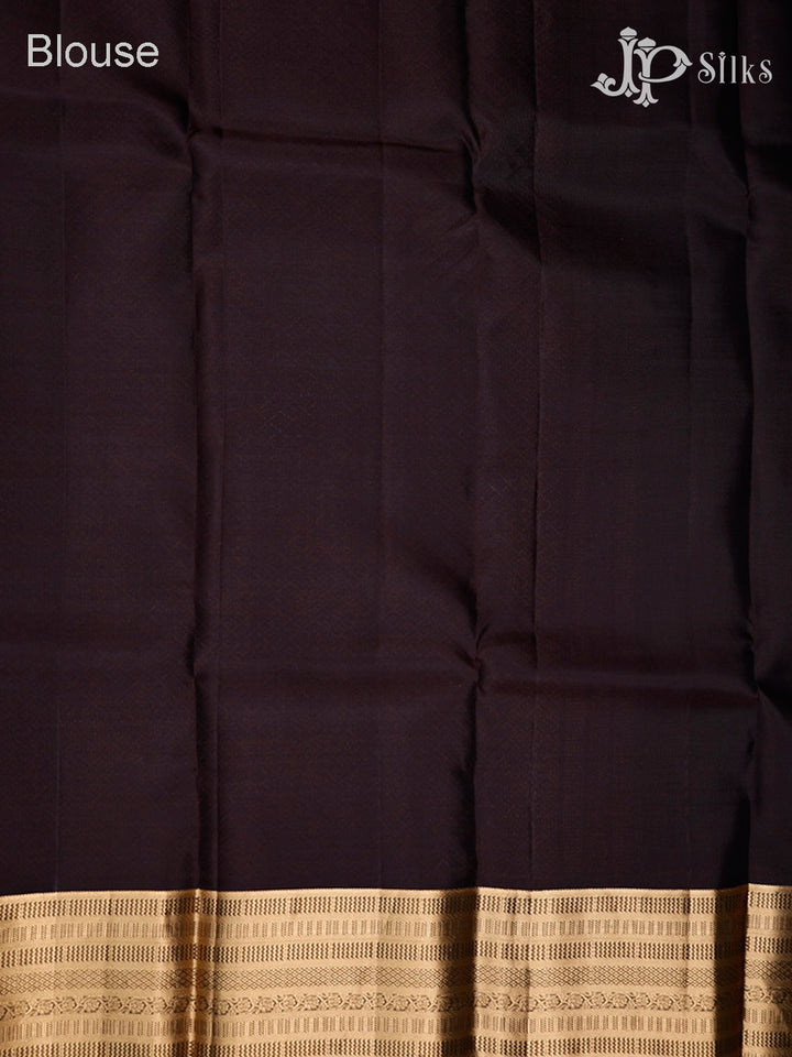 Mehendi Green And Coffee Brown Pure Silk Mixed Saree - G61